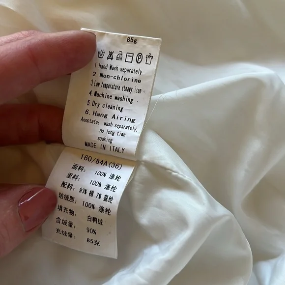 Hybris Y2K Made in Italy white down puffer jacket ruched 36 XS - Picture 11 of 11